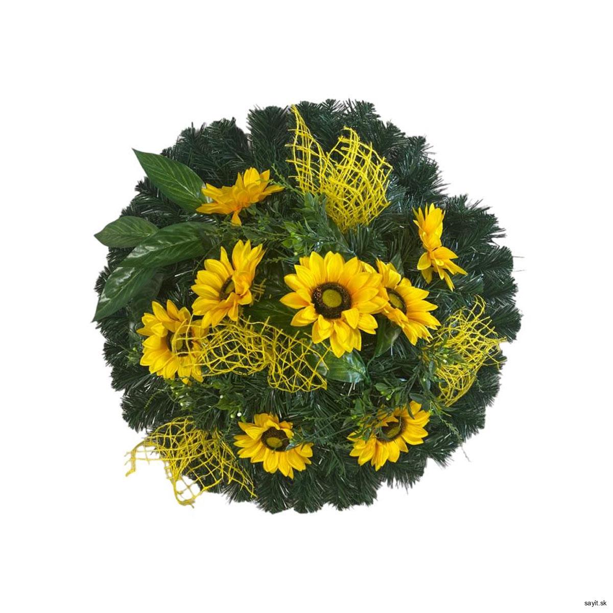 Umelý smútočný veniec Circle Sunflower